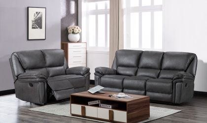 Brookline Recliner Sofa 3+2 - Black Charcoal