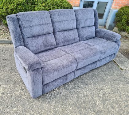 Perth Fabric 3 Seater Recliner Sofa - Charcoal