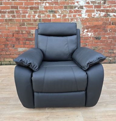 Decadence Leather 1 Seater Sofa - Black