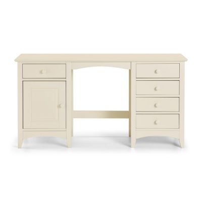 Cameo Twin Pedestal Dressing Table - Stone White