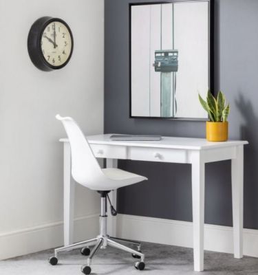 Small white deals desk and chair