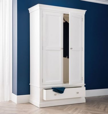 Clermont 2 Door 1 Drawer Wardrobe - White