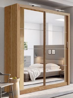 Cuba 2 Door Sliding Wardrobe 1.8m - Oak Sliderobes