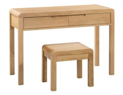 Curve Oak 2 Drawer Dressing Table & Stool