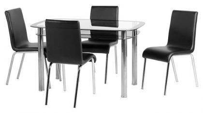 Harlequin 4' Glass Dining Set with 4 chairs