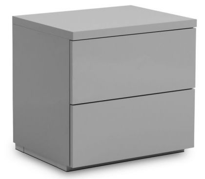 Monaco 2 Drawer Bedside - Grey Gloss