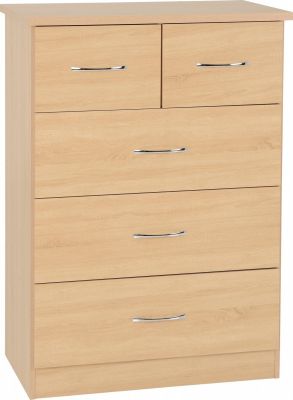 Nevada 3+2 Drawer Chest - Sonoma Oak