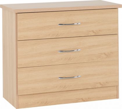 Nevada 3 Drawer Chest - Sonoma Oak