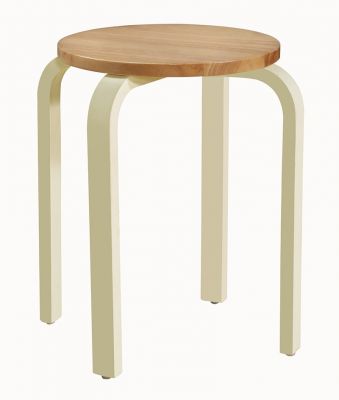 Olive Stool - Cream & Oak (Sold in 2s)