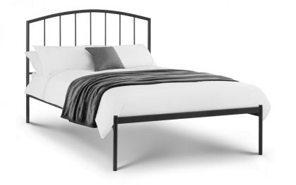 Onyx Satin Grey Metal Double Bed 4ft 6in