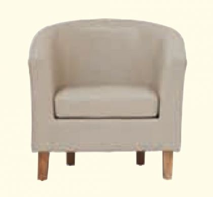 Oxford Ivory Faux Leather Tub Chair