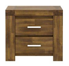 Parkfield Solid Acacia Bedside Table 2 Drawer