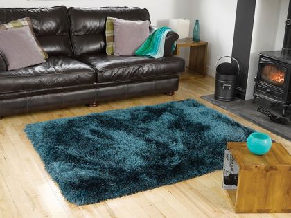 Pearl Shaggy Rug 160cm x 230cm - Teal