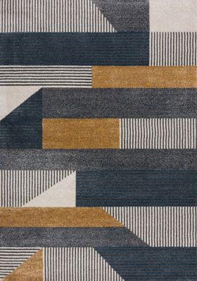 Rio Brix Rug - Blue / Ochre 120 x 170