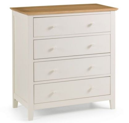 Salerno Oak 4 Drawer Chest - Ivory / Oak