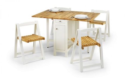 Savoy Dining Set - White / Natural Oak