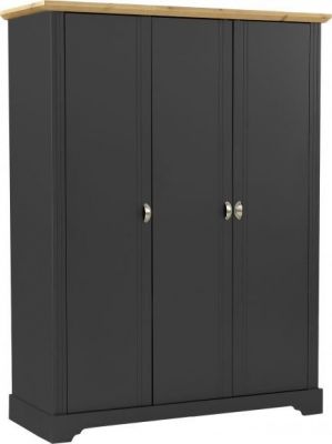 Toledo 3 Door Wardrobe - Grey/Oak