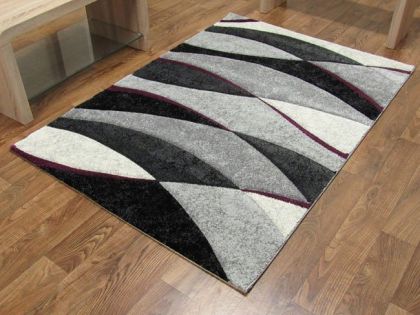 Tempo Wave Rug - Black / Purple 800mm x 1500mm