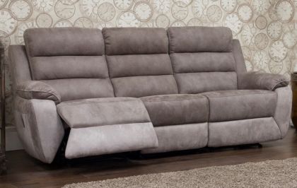 Urban Fabric 3 Seater Recliner Sofa 3RR - Brown / Grey