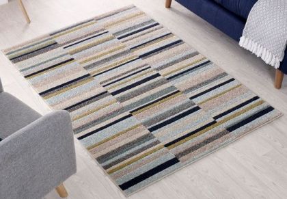 Urban Lines Multi Rug 200x275 - Blue