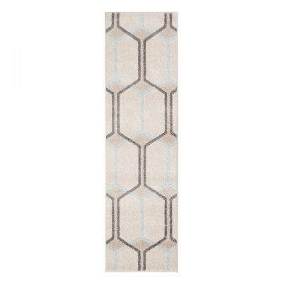 Urban Trellis Rug Natural Blue 60 x 220