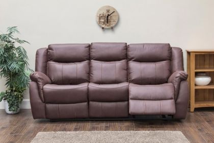 Walton Fabric 3 Seater Recliner Sofa 3RR - Brown