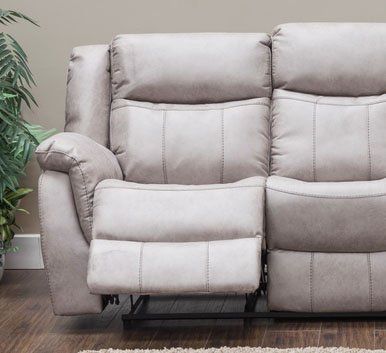 Walton Fabric 2 Seater Recliner Sofa 2RR - Light Grey