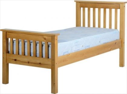 Monaco Bed Single 3ft High Foot End - Antique Pine