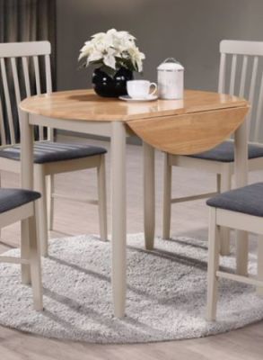 Altona Round Drop Leaf Dining Table - Grey/Oak