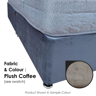 Ballygalley Fabric Double DIVAN BASE 4ft 6in - Plush Coffee