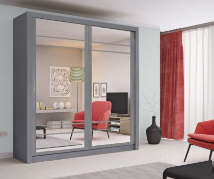 Boston 2 Door Sliding Wardrobe 203cm - Grey