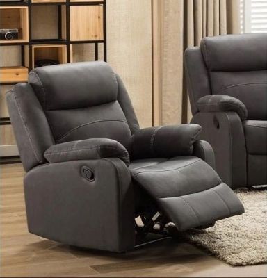 Bruno Fabric 1 Seater Recliner Sofa - Slate