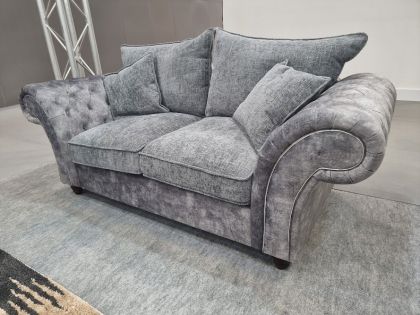 Carrick Marble Fabric 2 Seater Sofa - Grey/Slate