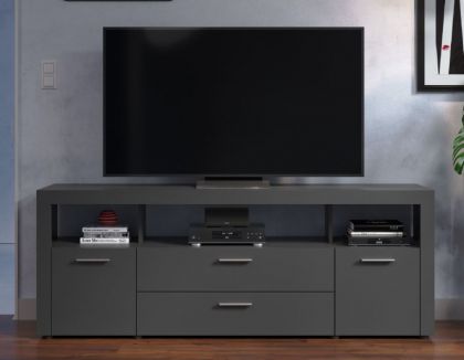 Grey black deals tv stand