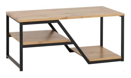 Durham Coffee Table - Light Oak Effect/Black