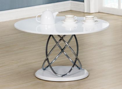 white gloss coffee table round