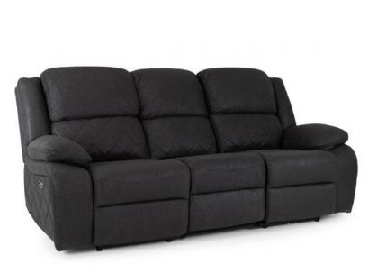 James Electric Recliner 3 Seater Sofa - Black