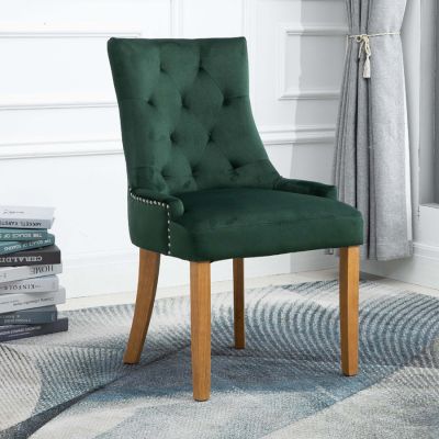 Lauren Velvet Dining Chair - Dark Green