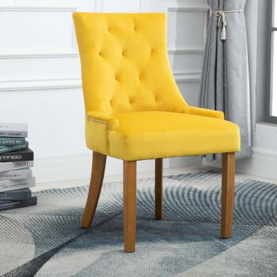 Lauren Velvet Dining Chair - Ochre