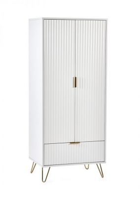 Murano 2 Door 1 Drawer Wardrobe - Matte White