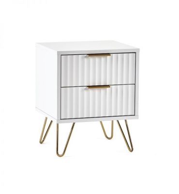 Murano 2 Drawer Bedside - Matte White