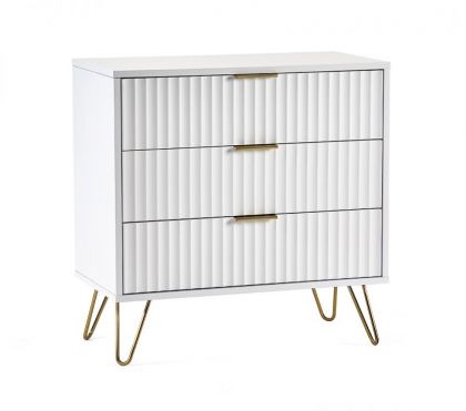 Murano 3 Drawer Chest - Matte White