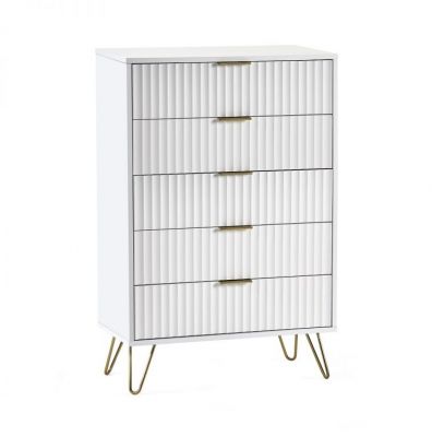 Murano 5 Drawer Chest - Matte White