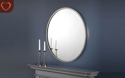 Octave Round Pewter Wall Mirror