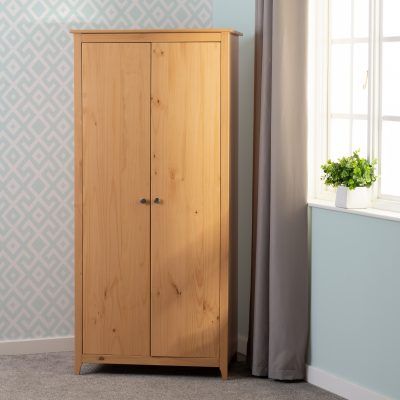 Oslo 2 Door Wardrobe - Antique Pine