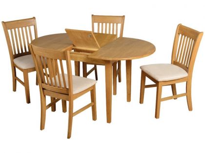 Oxford Extending Dining Set - Natural Oak/Mink