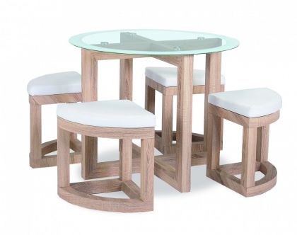 Glass small deals dining table set