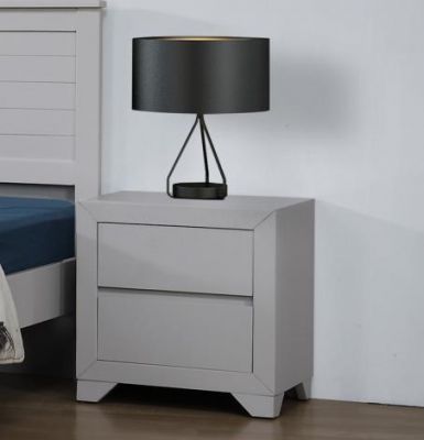 Wilmot 2 Drawer Bedside - Grey