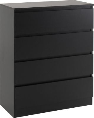 Malvern 4 Drawer Chest - Black