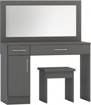 Nevada Vanity/Dressing Table Set - 3D Effect Grey - All Questions